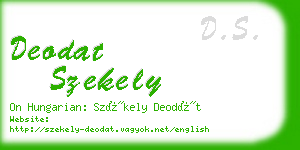 deodat szekely business card